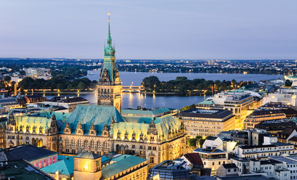 Uitzicht over Hamburg