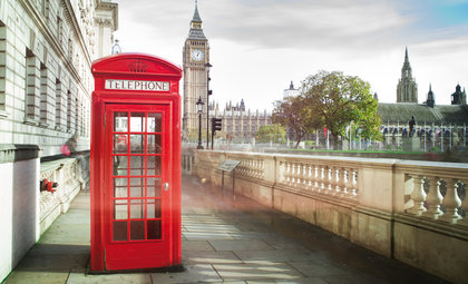 Rode telefooncel in Londen
