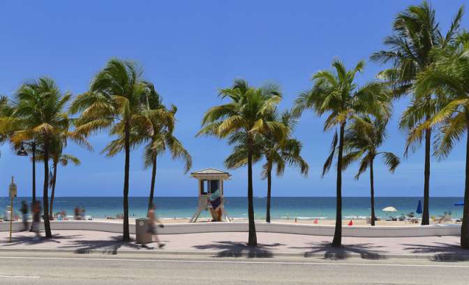 Een strand bij Fort Lauderdale