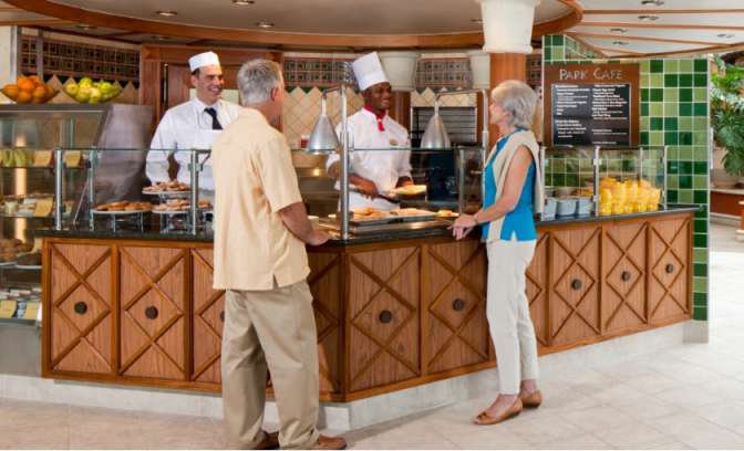 Het park cafe op de Jewel of the Seas