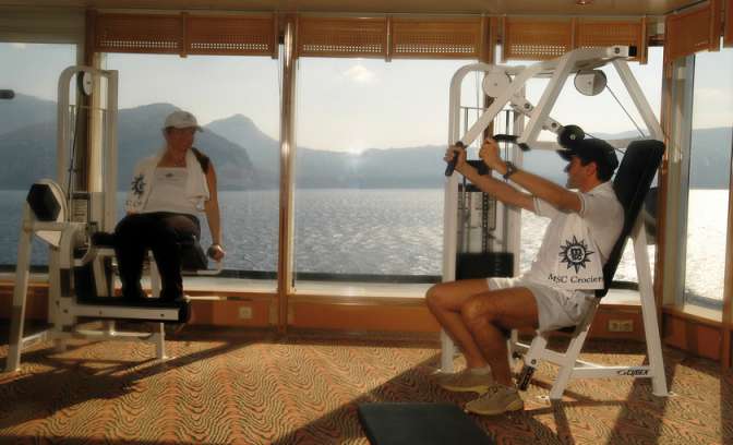 Fitnesscentrum op de MSC Sinfonia