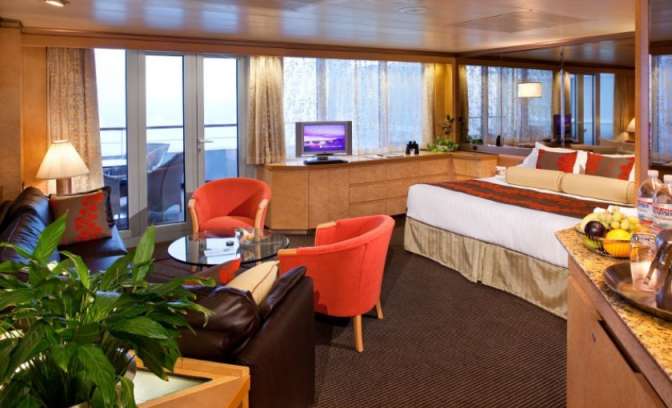 De deluxe veranda Suite op de Volendam van Holland America Line