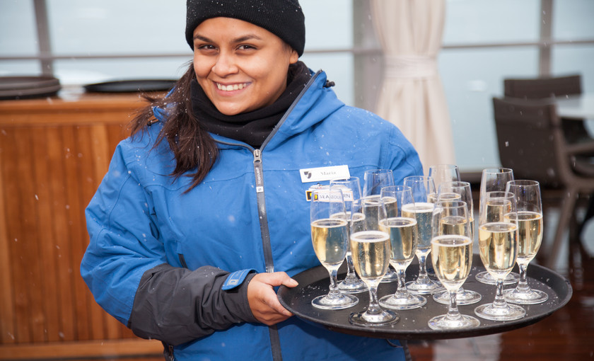 Champagne aan boord van luxe rederij Seabourn