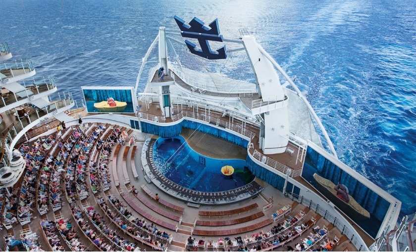 Het water theater op de Harmony of the Seas