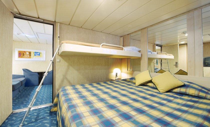 Een familiehut op de MSC Armonia