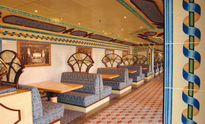 Een restaurant op de Costa Mediterranea