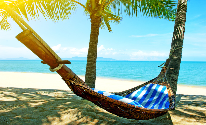 Een hangmat op de Bahamas