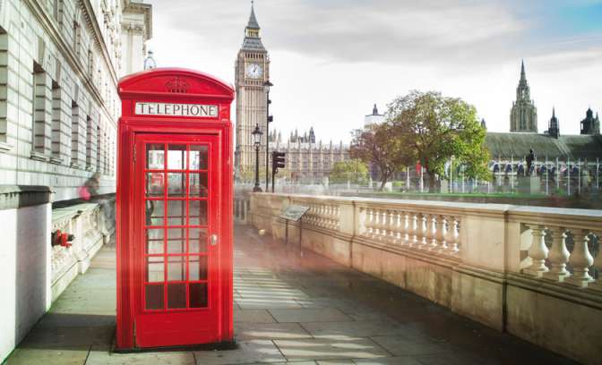 Een rode telefooncel in Londen